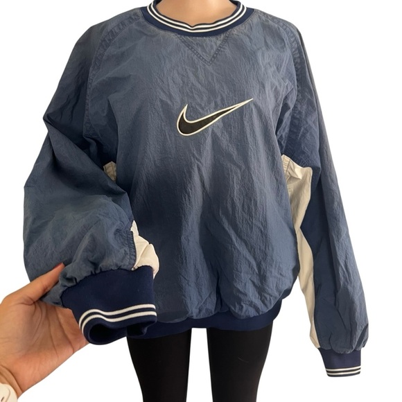 Vintage 90’s Nike Center Swoosh Windbreaker V Neck Pullover - Picture 3 of 9